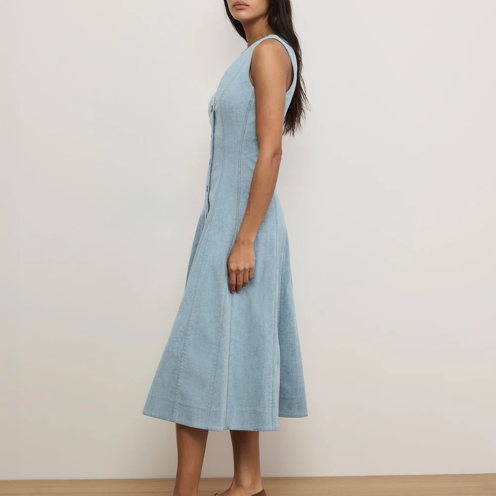 Big Sale! Veronica Beard Lou Pleated Midi Dress - Picture 2 of 12